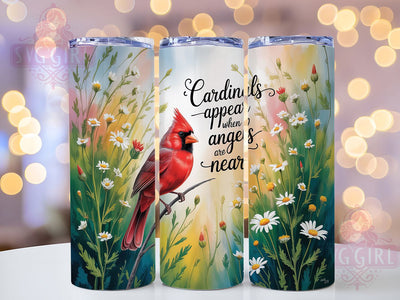 Cardinal Angels Near 20oz Tumbler, Angels Are Near Design, Spiritual Bird Sublimation, Faith Based Cardinal PNG, Inspirational Tumbler Wrap, 20oz Cardinal Sublimation, Religious Cardinal Design Sublimation SvggirlplusArt 