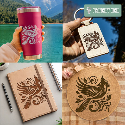 Cardinal Bird SVG DXF PNG JPG SVG CraftySVGStudio 