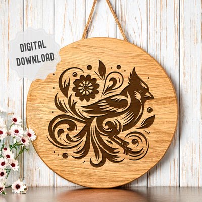 Cardinal Bird SVG DXF PNG JPG SVG CraftySVGStudio 