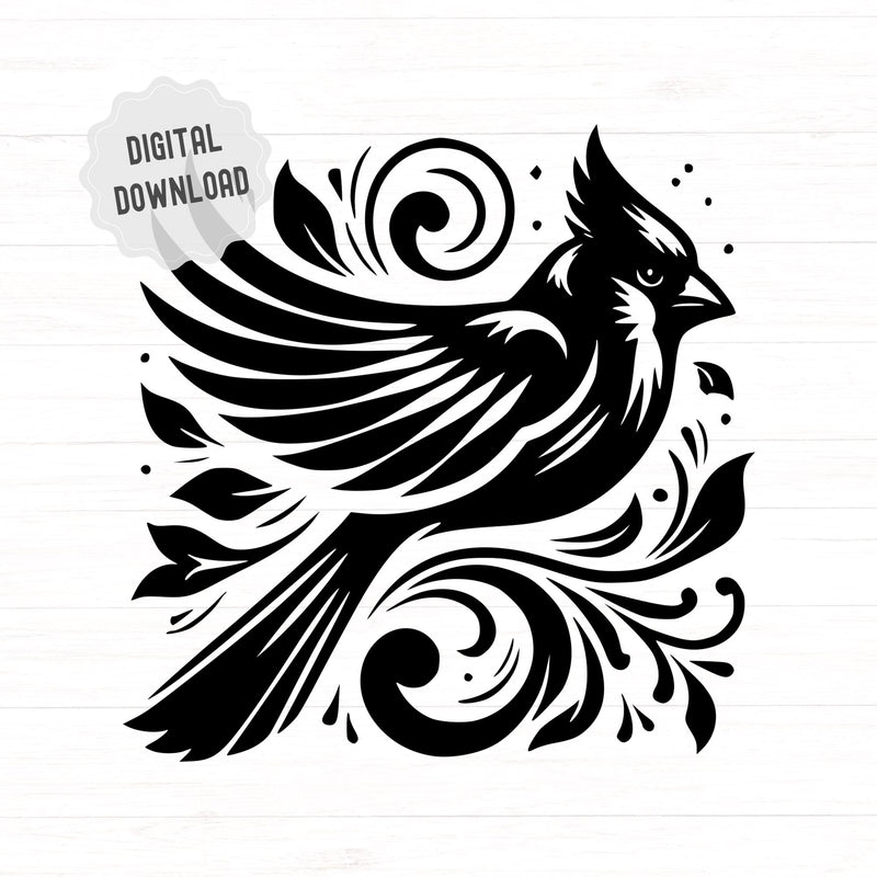 Cardinal Bird SVG DXF PNG JPG SVG CraftySVGStudio 