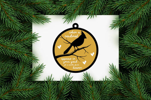 Cardinal Christmas Ornaments Lasercut file svg, metal wall art laser cutting file 3d SVG sk.swapon Roy 