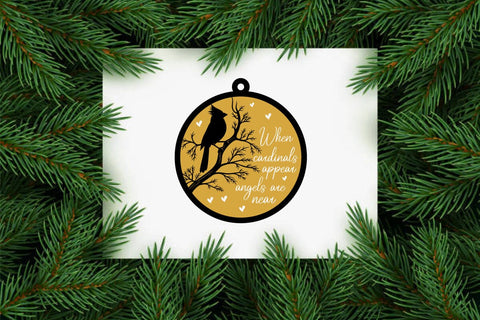 Cardinal Christmas Ornaments Lasercut file svg,Bird House Ornament Svg SVG sk.swapon Roy 
