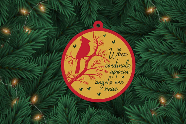 Cardinal Christmas Ornaments Lasercut file svg,Bird House Ornament Svg SVG sk.swapon Roy 