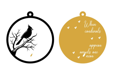 Cardinal Christmas Ornaments Lasercut file svg,metal wall art laser cutting SVG sk.swapon Roy 