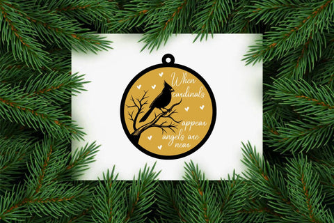 Cardinal Christmas Ornaments Lasercut file svg,metal wall art laser cutting SVG sk.swapon Roy 