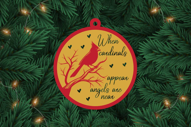 Cardinal Christmas Ornaments Lasercut file svg,metal wall art laser cutting SVG sk.swapon Roy 