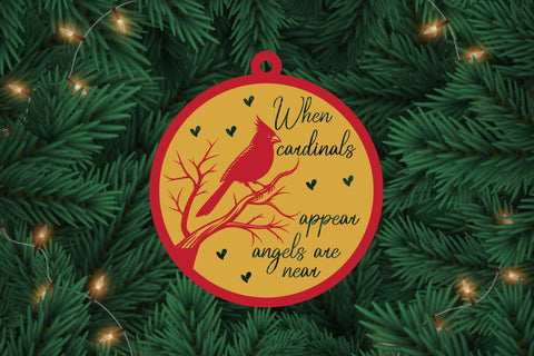 Cardinal Christmas Ornaments Lasercut file svg,metal wall art laser cutting SVG sk.swapon Roy 