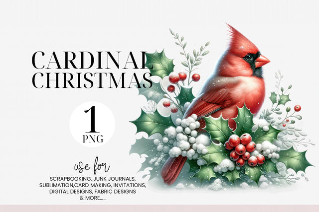 Cardinal Christmas PNG Sublimation BijouBay 