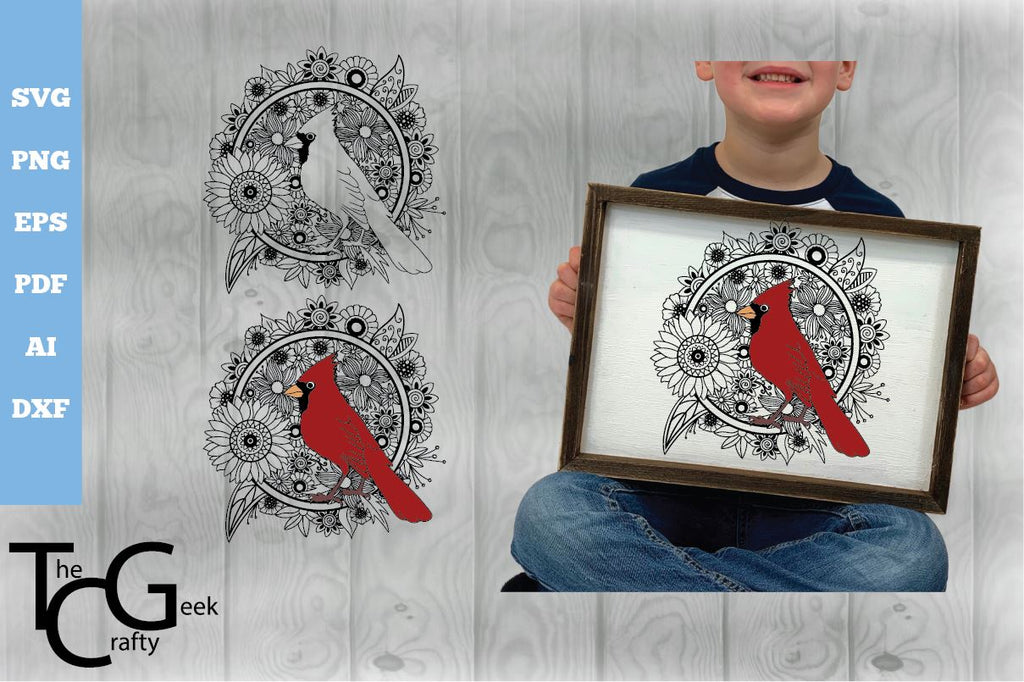 Cardinal Zentangle SVG - So Fontsy