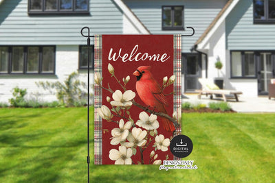 Cardinal Garden Flag Sublimation PNG Sublimation BijouBay 