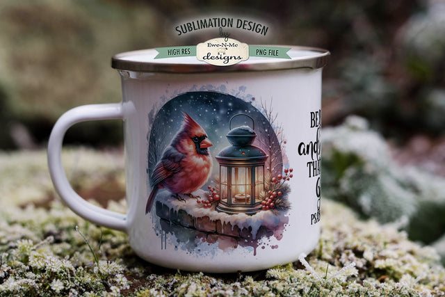 Cardinal Lantern Be Still | 11 & 15 oz Mug Sublimation Design Sublimation Ewe-N-Me Designs 
