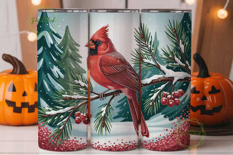 Cardinal Memorial 20oz Tumbler Wrap Sublimation PixelChick 