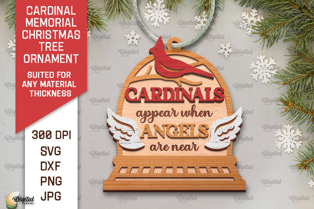 Cardinal Memorial SVG. Christmas Tree Ornament Laser Cut SVG Evgenyia Guschina 