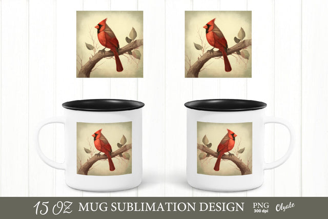 Cardinal Mug Sublimation PNG. Christmas Mug PNG Sublimation Olga Terlyanskaya 