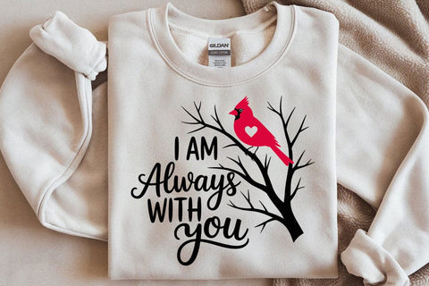 Cardinal SVG, memorial, I am always with you, remembrance, wreath branch svg SVG DesignDestine 