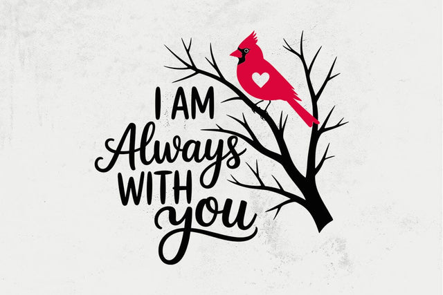 Cardinal SVG, memorial, I am always with you, remembrance, wreath branch svg SVG DesignDestine 