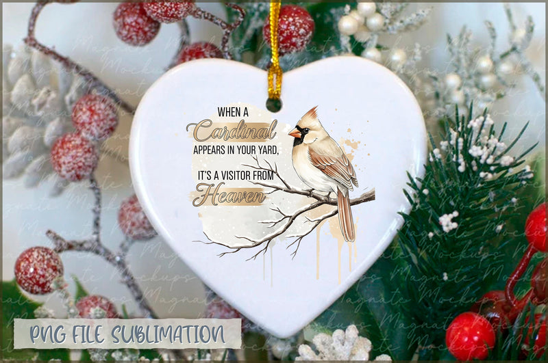 Cardinal Vintage Christmas PNG Sublimation Shetara Begum 