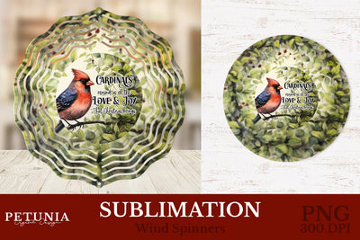 Cardinal Wind Spinner | Christmas Wind Spinner Sublimation Design Sublimation Petunia Digital Design 