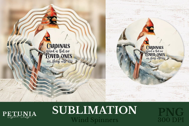 Cardinal Wind Spinner | Christmas Wind Spinner Sublimation Design Sublimation Petunia Digital Design 