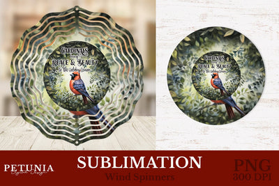 Cardinal Wind Spinner | Christmas Wind Spinner Sublimation Design Sublimation Petunia Digital Design 