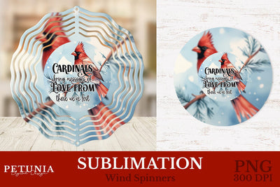 Cardinal Wind Spinner | Christmas Wind Spinner Sublimation Design Sublimation Petunia Digital Design 
