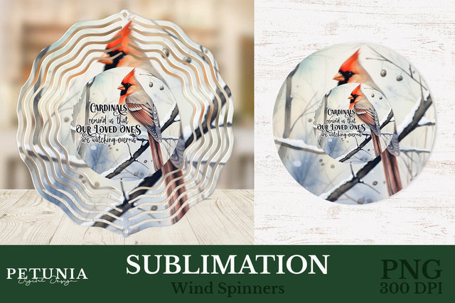 Cardinal Wind Spinner | Christmas Wind Spinner Sublimation Design Sublimation Petunia Digital Design 