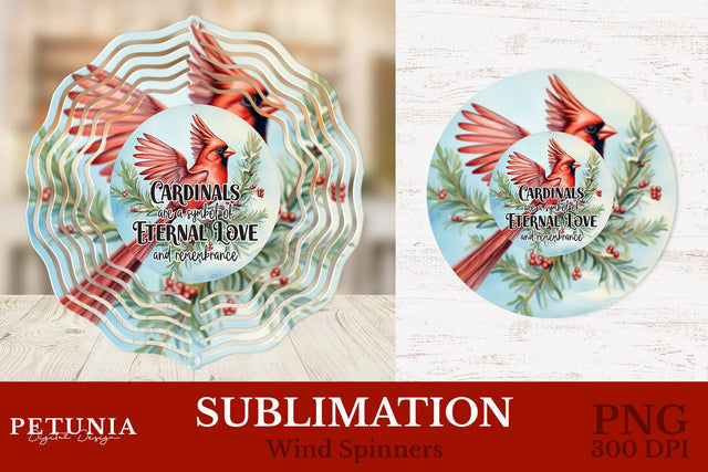 Cardinal Wind Spinner | Christmas Wind Spinner Sublimation Design Sublimation Petunia Digital Design 