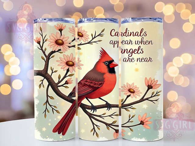 Cardinals, Angels, Tumbler Wrap, 20oz Tumbler, Sublimation Design, Gift for Nature Lovers, Inspirational Drinkware Sublimation SvggirlplusArt 
