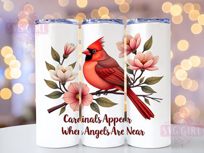 Cardinals, Angels, Tumbler Wrap, 20oz Tumbler, Sublimation Design, Gift for Nature Lovers, Inspirational Drinkware Sublimation SvggirlplusArt 