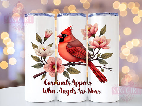 Cardinals, Angels, Tumbler Wrap, 20oz Tumbler, Sublimation Design, Gift for Nature Lovers, Inspirational Drinkware Sublimation SvggirlplusArt 