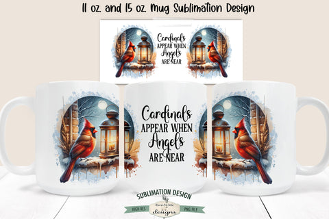 Cardinals Appear Lantern | 11 & 15 oz Mug Sublimation Design Sublimation Ewe-N-Me Designs 