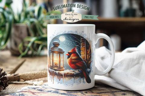 Cardinals Appear Lantern | 11 & 15 oz Mug Sublimation Design Sublimation Ewe-N-Me Designs 