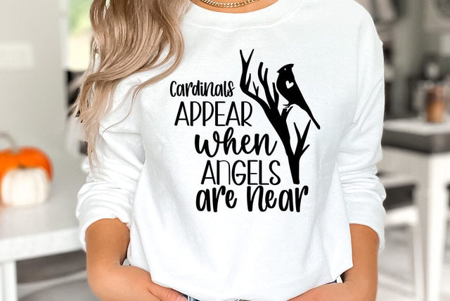Cardinals appear when angels are near, Memorial Quote SVG SVG FiveStarCrafting 