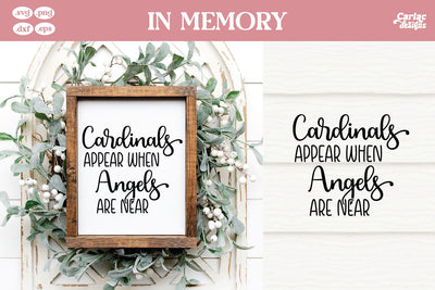 Cardinals Appear When Angels are Near SVG | In Memory of SVG SVG Carla C Designs 