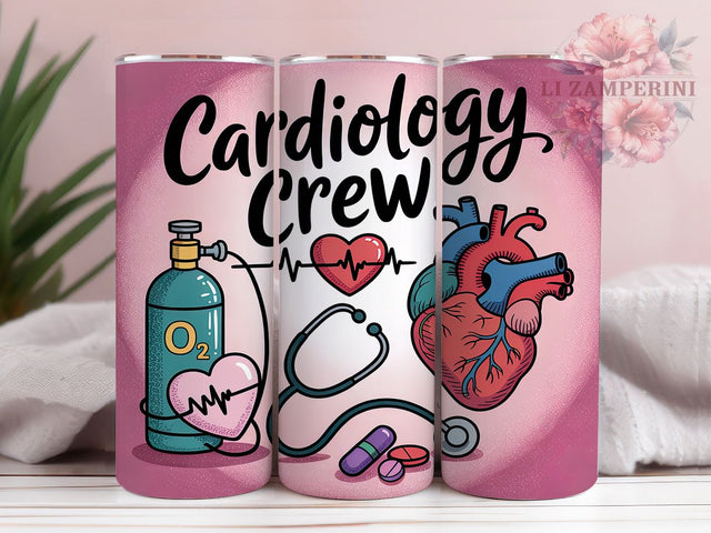 Cardiologist EKG Crew Medical Tumbler, Cardiology Crew Design, Heart Doctor Tumbler, Medical Tumbler Sublimation, 20oz Healthcare Tumbler, EKG Line Tumbler Wrap Sublimation Li Zamperini 