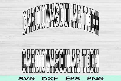 Cardiovascular Tech Svg Cut Files, Cardiovascular Tech Png, Cardiovascular Svg Files For Cricut, Heart Tech Svg Wave Text Sublimation Design SVG TiffsCraftyCreations 