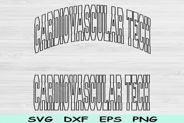 Cardiovascular Tech Svg Cut Files, Cardiovascular Tech Png, Cardiovascular Svg Files For Cricut, Heart Tech Svg Wave Text Sublimation Design SVG TiffsCraftyCreations 