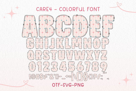Care - Colorful Font Font AnningArts Design 