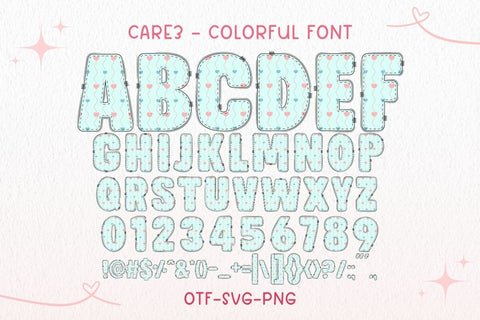 Care - Colorful Font Font AnningArts Design 