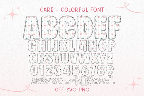 Care - Colorful Font Font AnningArts Design 