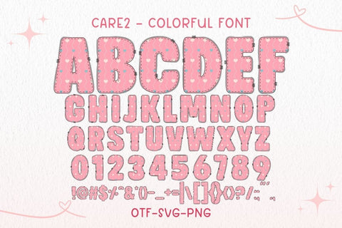 Care - Colorful Font Font AnningArts Design 