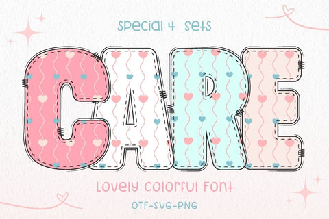 Care - Colorful Font Font AnningArts Design 