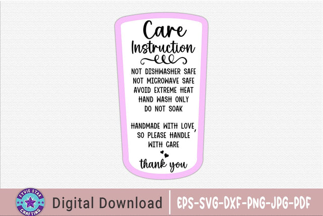Care Instruction Glass SVG SVG FiveStarCrafting 
