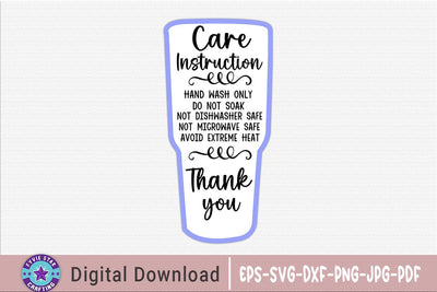 Care Instructions Glass SVG Design SVG FiveStarCrafting 