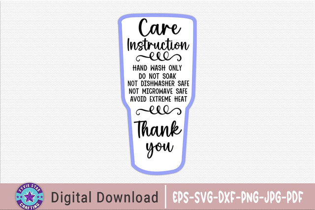 Care Instructions Glass SVG Design SVG FiveStarCrafting 