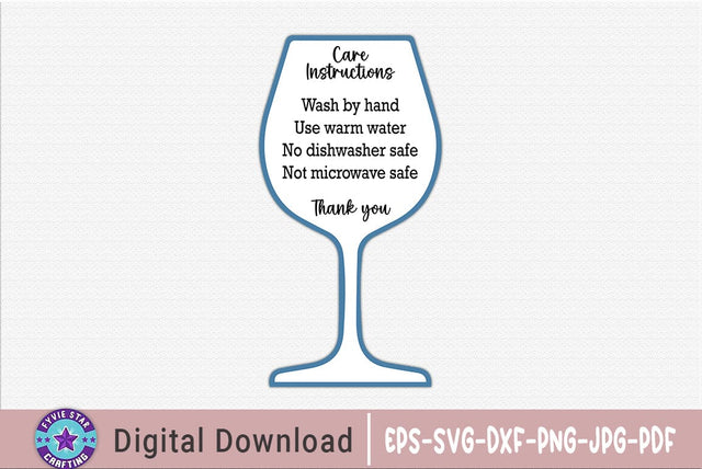 Care Instructions Wine SVG PNG SVG FiveStarCrafting 