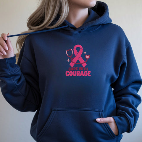 Care With Courage Breast Cancer Embroidery Design – Pink Ribbon Stethoscope Nurse Awareness Machine Embroidery File Embroidery/Applique DESIGNS PatternFeed8 