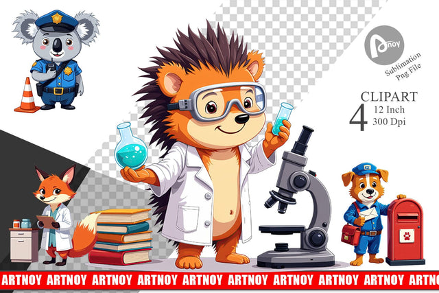 Career Animals Clipart Sublimation artnoy 