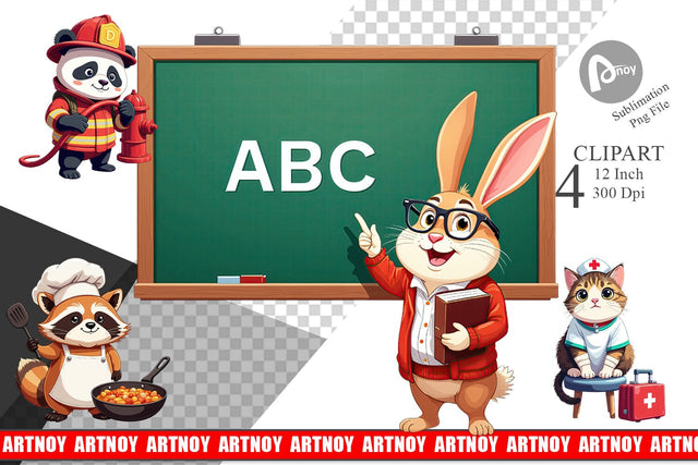 Career Animals Clipart Sublimation artnoy 