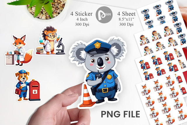 Career Animals Sticker Sublimation artnoy 